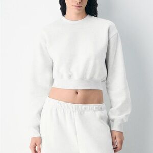 Cozy Sweatfleece Perfect Crew Crop Sweatshirt